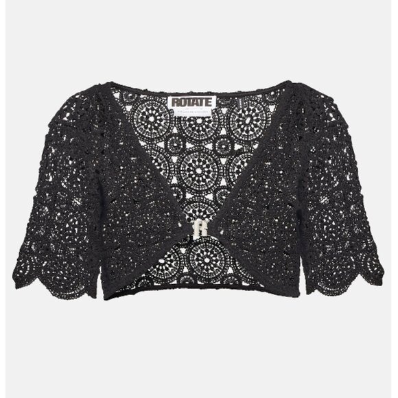 ROTATE Milandran Crochet Cotton-Blend Top - Picture 2 of 12